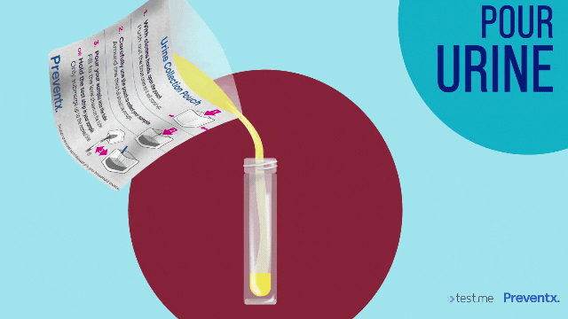 How to pour urine into sample collection tube